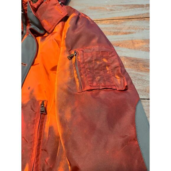Andrew Marc Down Bomber Jacket Orange Inky L - Picture 4 of 16